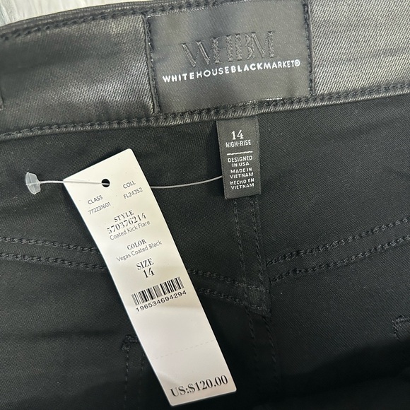 WHBM Coated Kick Flare Jean Size 14 NWT - Picture 4 of 5